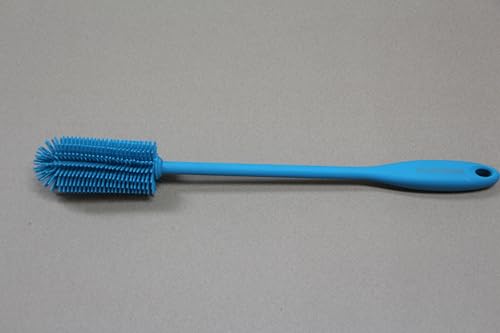 Silicone Bottle Brush, Water Bottle Cleaner Brush with Long Handle, Perfect for Cleaning Narrow Neck Containers, Vacuum Sports Bottle, Tumblers, Flask, Glassware (2 Pack, Turquoise)