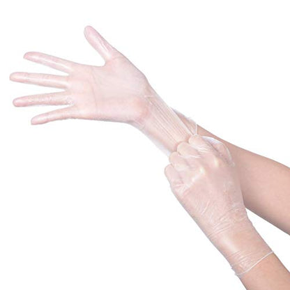 Daxwell Vinyl Gloves, Powder Free, Medium, Clear, F10001748 (Case of 1,000, 10 Boxes of 100) - size: Medium