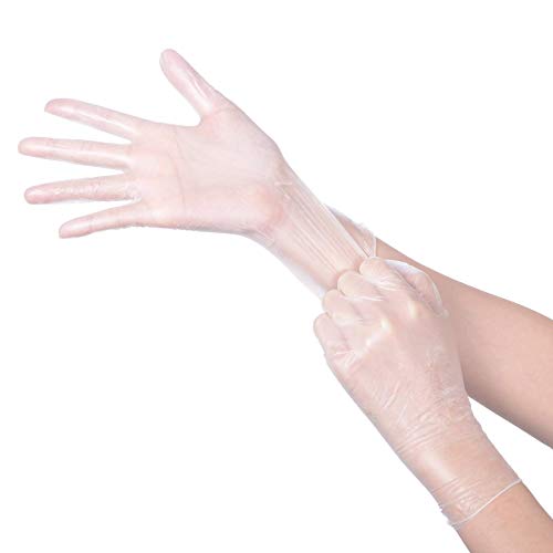 Daxwell Vinyl Gloves, Powder Free, Medium, Clear, F10001748 (Case of 1,000, 10 Boxes of 100) - size: Medium