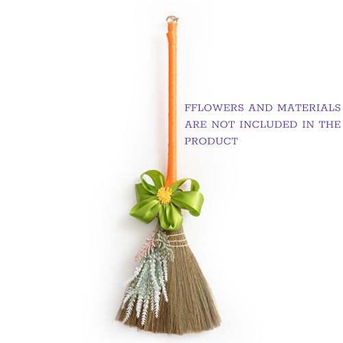 Handmade Whisk Sweeping Broom - Vietnamese Straw Soft Broom for Indoor or Outdoor Sweeping - Broom Decorative 9.45" Width, 39.37" Length