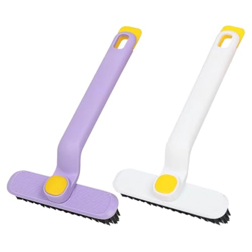 Uonlytech 2pcs Multifunctional Crevice Cleaning Brush Set Soft Bristles, Small Groove Scrubbers for Bathroom Tiles, Window Tracks, and Floor Gaps, Long-Handle Detail Brushes for Home