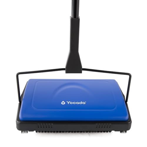 Yocada Carpet Sweeper Cleaner for Home Office Low Carpets Rugs Undercoat Carpets Pet Hair Dust Scraps Paper Small Rubbish Cleaning with a Brush Dark Blue - color: Dark Blue
