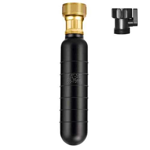 Drain Bladder Unclogger fits 1.5"to3" Pipes.& 3/4" Garden Hose Shut Off Valve,Drain Cleaning Bladder Unclogs Clogs in Kitchen Sinks, Bathtubs and Swimming Pool Pipes Through High-Pressure Water Flow - style: 1.5-3 inch