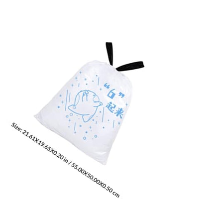 Thickened Household Garbage Bags with Drawstring 69pcs 50x55cm Large Trash Bags for Kitchen and Bathroom Suitable for Bin Diameter ≤37cm