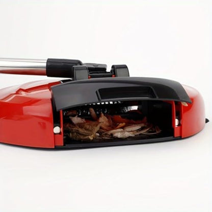 Manual Carpet Sweeper - 3-in-1 Hand Push Floor Cleaner with 360° Rotating Mop, Dustpan & Trash Bin for Hardwood and Ceramic Tile Cleaning - color: Bright Red