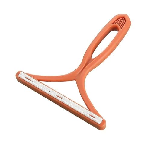 Pet Hair Remover Carpet Scraper - Lint Remover Tool with Two Way Edge for Sofa Coat Rug Bedding Furniture 1Pack(Orange) - color: Orange