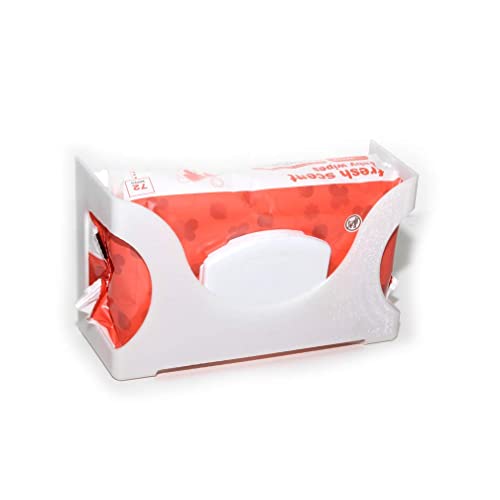 Gadjit Baby Wet Wipe Holder – Wall-Mounted WetWipe Dispenser Keep Wipes Easy-to-Reach with One-Handed Dispensing at Diapering, Potty-Training, Snack-time – Holds Up to 84-Count Pk – (White) - color: White