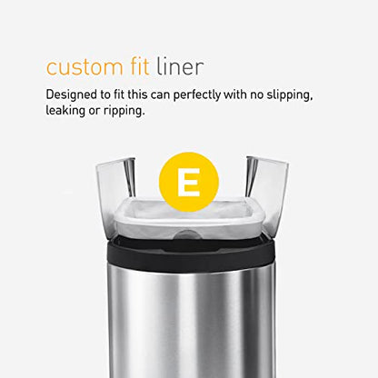 simplehuman Code E 60 Count Custom Fit Liners, Drawstring Kitchen Trash Bags, One-by-One Mess-Free Dispense, Extra Thick & Double Seamed, 50% PCR Plastic, 20 Liter / 5.3 Gallon, White - size: 60 Count (Pack of 1)