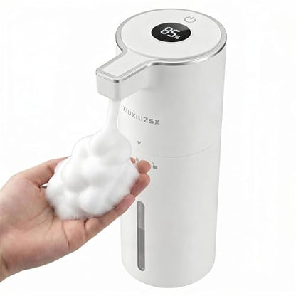 Touchless Automatic Foaming Soap Dispenser | USB Rechargeable Wall Mount 400ml Waterproof Sensor Foam Hand Soap Dispenser for Bathroom Kitchen Kids White - color: White Foam