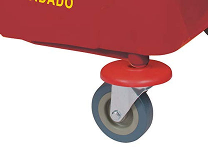 Winco Commercial Mop Bucket on Wheels, 36 Quart, Red - color: Red, size: 36 Quart