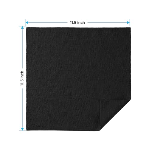 HOMEXCEL Black Microfiber Cleaning Cloths, 20 Pack Cleaning Rags - Lint Free & Scratch-Free Microfiber Towels for Cars, House & Kitchen, Absorbent Cleaning Towels, 11.5 x 11.5 Inch - color: Black