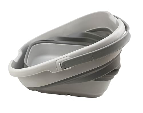 SAMMART 9.5L (2.5 Gallon) Collapsible Rectangular Handy Basket/Bucket (Grey) - color: Gray