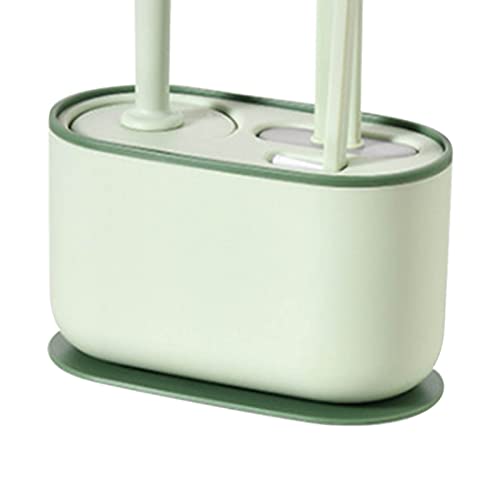 Cyrank Toilet Brush and Holder, Toilet Bowl Brush with Caddy Bathroom Stiff Bristles Toilet Scrub Brush Toilet Bowl Brush Holder Set Deep Cleaning Toilet Cleaner Scrubber Under Rim(Greens)