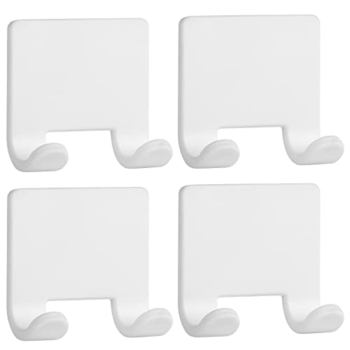 VANZAVANZU Razor Shaver Holder for Shower Wall Adhesive Hooks for Hanging, Bathroom Silicone Waterproof Shower Hooks Hair Brush Holder for Towel (4 Pack-White) - color: 4 Pack-white