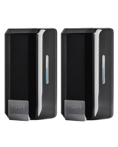 Wall Mounted Soap Dispenser with Large 34 oz. Capacity (2-Pack) - Black Commercial Hand Soap Dispensers or Hand Sanitizer Wall Mount Units That Hold 25 pct More Than Other Brands - ADA Compliant - size: 2-Pack