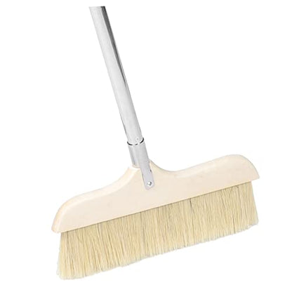 Baluue Soft Bristle Cleaning Brush Long Handle Broom for Floor Cleaning Telescopic Sweeper Detachable Head Broom for Indoor Outdoor