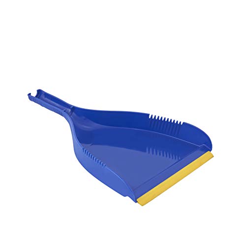 Superio Clip-On Dustpan - Heavy Duty Blue Plastic, Easy Grip Clip On Dust Pan with Rubber Edge, Detailed Sweeping Debris, Fits Standard Brooms Home & Commercial Dusting & Cleaning Tool (1) - color: Blue, size: 1-pack