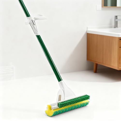 Nitty Gritty Sponge Mop with Built-in Scrub Brush - Heavy-Duty for Deep Cleaning, Suitable for Tile/Marble/Wood Floors