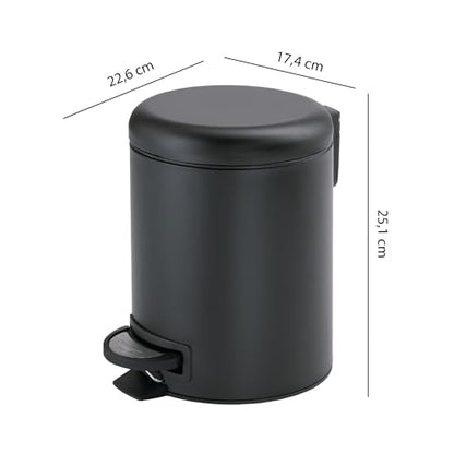 Gedy Bin, Metal Thermoplastic resins, Dull Black, 3 Litros - color: Dull Black, size: 3 Litros