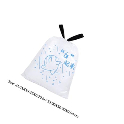 Thickened Kitchen Trash Bags with Drawstring 69pcs 50x55cm Portable Garbage Bags for Home Use Compatible with Bin Diameter ≤37cm