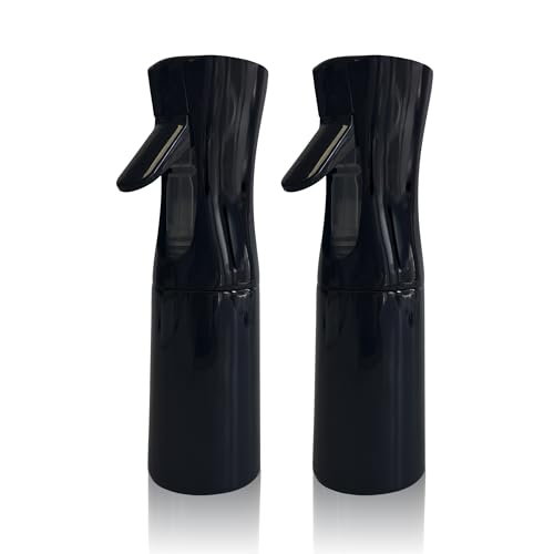 Spray Bottle for Hair Continuous Ultra Fine Mist (200ml) 360° Multi Spray Bottle for Plants, Cleaning, Skin Care Leakproof & Durable 2 Pack - color: Pure Black, size: 200ml-2 pack