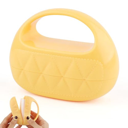 Lint Roller with Washable Sticky Roller Head,Reusable Mini Lint Roller Pet Hair Remover,Portable Lint Remover for Dog,Cat Hair,Clothes,Furniture - color: Yellow Bag