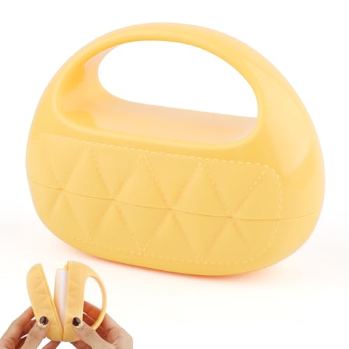 Lint Roller with Washable Sticky Roller Head,Reusable Mini Lint Roller Pet Hair Remover,Portable Lint Remover for Dog,Cat Hair,Clothes,Furniture - color: Yellow Bag