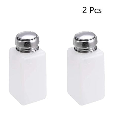 2 Pcs Push Down Liquid Pump Dispenser,180ML Empty Press Pumping Dispenser Bottle Container, for Storing Liquid Alcohol Makeup Nail Polish Remover