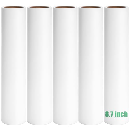 8.7 inch Lint Roller Refills Only, Compatible with Mammoth Lint Roller, Extra Large Sticky Roller Refill 5 Rolls, 60 Sheets per Roll, Total 300 Sheets, Perfect for Pets (8.7'' Wide) - size: 8.7'' Wide (Pack of 5, Total 300 Sheets)