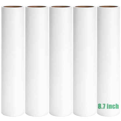 8.7 inch Lint Roller Refills Only, Compatible with Mammoth Lint Roller, Extra Large Sticky Roller Refill 5 Rolls, 60 Sheets per Roll, Total 300 Sheets, Perfect for Pets (8.7'' Wide) - size: 8.7'' Wide (Pack of 5, Total 300 Sheets)