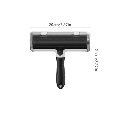 Pet Hair Remover Roller, Reusable Lint Roller with Large Fur Bin, Portable Cat and Dog Hair Remover for Couch, Bedding, Car, Rugs & Furniture (Black) - color: Black