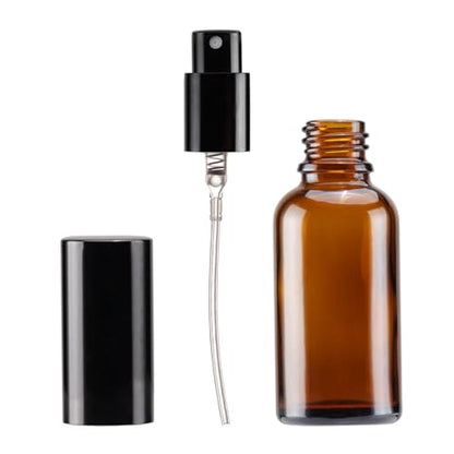 YIZHAO Amber Glass Spray Bottles 1oz, with Small Fine Mist Spray, Metal Cap, Refillable for Essential Oil,Travel,Cleaning,Perfume,Aromatherapy,Makeup – 12 Pcs - color: Amber, size: 30ml-12