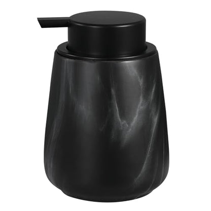 12Oz Ceramic Liquid Soap Dispenser - Modern Lotion Hand Soap Dispenser with Easy-to-Press Black Pump, Reusable and Refillable Dish Soap Dispensers for Bathroom & Kitchen, Marble Black - color: Marble Black, style: Liquid Pump