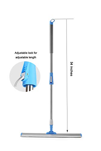 Microfiber Wet Mops 24 in Heavy Duty Flat Floor Mop Adjustable Handle with 4 Washable Mop Clothes - size: 24 IN