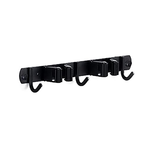 Mop and Broom Holder Wall Mount Garage Organizer Storage Tool Racks Stainless Steel Heavy Duty Hooks Self Adhesive Solid Non-Slip Wall Hangers for Home Kitchen Garden (2 Racks and 3 Hooks) - color: 2 Racks and 3 Hooks