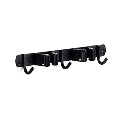 Mop and Broom Holder Wall Mount Garage Organizer Storage Tool Racks Stainless Steel Heavy Duty Hooks Self Adhesive Solid Non-Slip Wall Hangers for Home Kitchen Garden (2 Racks and 3 Hooks) - color: 2 Racks and 3 Hooks