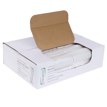 TYPLASTICS Trash Can Liners - Wholesale 1000 Count 7-10 Gallon Trash Bags on Perforated Roll Small Garbage Bags for Light Office Trash Bathrooms Hotels Recycling Commerical and Industrial 24" x 24" - size: 50 Count (Pack of 20)