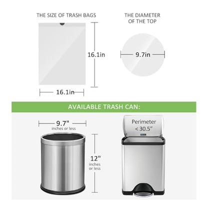 1.3 Gallon 100 Counts (fit 1.3-1.5 Gal) Mini Drawstring Trash Bags Garbage Bags, 4-5L Small Plastic Trash Can Liner fit 1,1.2-1.5 Gal Waste Basket for Home Office Kitchen Bathroom, White - style: 100-1.3 Gallon-White
