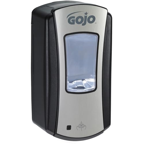 GOJO LTX-12 Touch-Free Foam Hand Soap Dispenser, Chrome/Black, for 1200 mL GOJO LTX-12 Foam Hand Soap Refills (Pack of 1) - 1919-01 - color: Chrome/Black