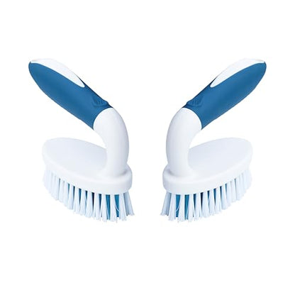 Scrub Brush, 2 Pack Household Cleaning Brushes with Stiff Bristles, Scrubbing Brush for Carpet, Shower, Bathtub, Kitchen, Pool Tile, Bathroom Scrubber, Small - size: Small
