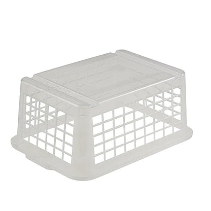 keeeper Storage Basket, Sturdy Plastic (PP), 2.8 l, 25 x 17 x 10 cm, Fred, Transparent-Natural