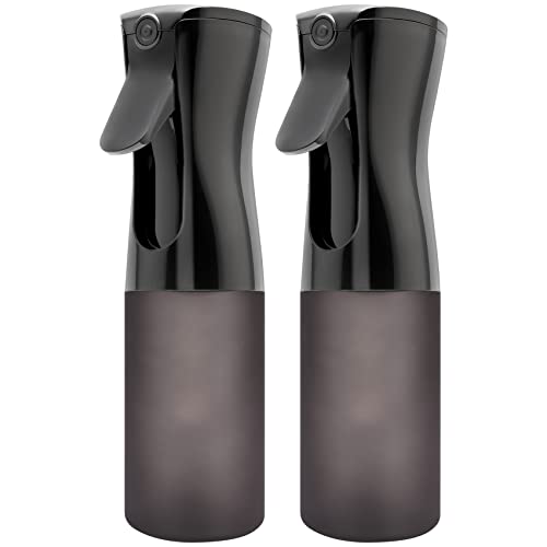 2Pcs Continuous Mist Spray Bottle – Ultra Fine Continuous Spray Bottle Hair Water Ultra Fine Mister Sprayer Propellant Free for Hairstyling, Cleaning, Plants, Misting (black)