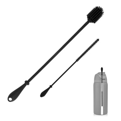 Silicone Bottle Brush with Straw Cleaning Brush, Extra Long Water Bottles Washer Brush Reusable Straw Cleaner BPA-Free Cup Cleaning Brush for Stanley Baby Bottle Glass Mug