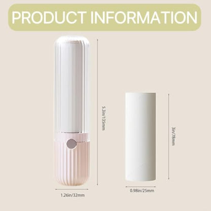 210 Sheets Portable Lint Roller, Mini Lint Roller for Clothes, Furniture and Travel Essentials Household Use, 1 Handle and 7 Roller Refills (Pink)