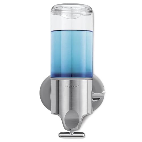 simplehuman Wall Mount Pumps, Single 15 fl. oz. Shampoo & Soap Dispenser, Stainless Steel (Pack of 6) - size: Single (Pack of 6)