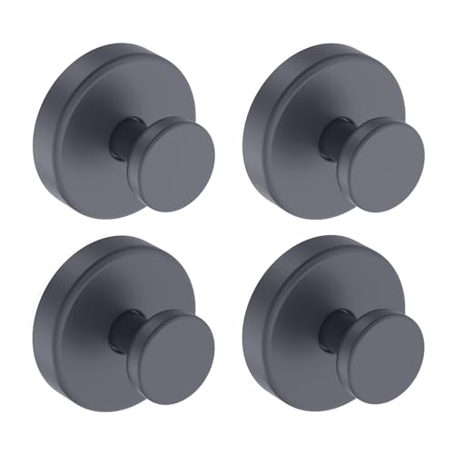 Bntuk Suction Cup Hooks for Shower, Removable Towel Hooks for Bathroom Window Glass Door Wall, Bath Robe Looafh Hook for Hanging - 4 Pack, Grey - color: Gray, size: 4 Pack