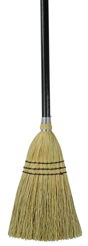Rubbermaid Commercial Products Lobby Straw/Corn Broom Brown 38-Inch Indoor/Outdoor Broom for Courtyard/Garage/Lobby/Mall/Office