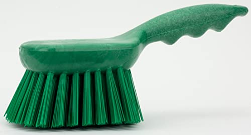 SPARTA 40541EC09 Plastic Scrub Brush, Utility Brush, Kitchen Brush With Hanging Hole For Cleaning, 8 Inches, Green - (Pack of 1) - color: Green