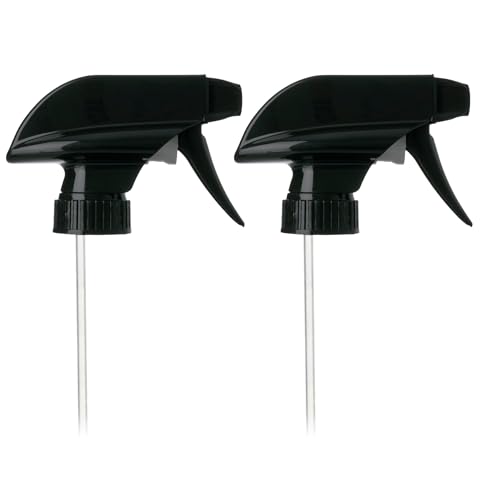 28-400 Black Trigger Sprayer – Spray/Stream/Off Nozzle, 9.25” Dip Tube, 1.3cc Output – Heavy-Duty PP Plastic Replacement Sprayer (2 -Pack) (Bottles Not Included)