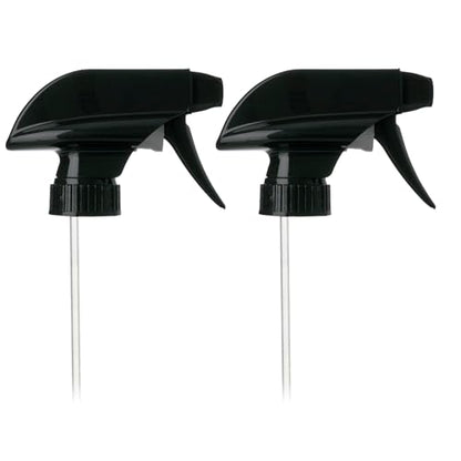 28-400 Black Trigger Sprayer – Spray/Stream/Off Nozzle, 9.25” Dip Tube, 1.3cc Output – Heavy-Duty PP Plastic Replacement Sprayer (2 -Pack) (Bottles Not Included)